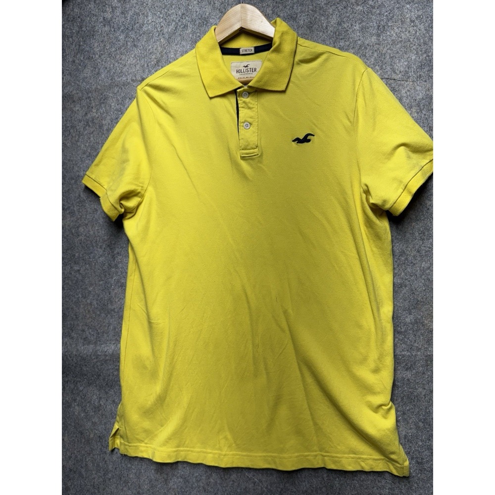 Hollister Polo Shirt Men's‎ XL Light Yellow Stretch knit Casual